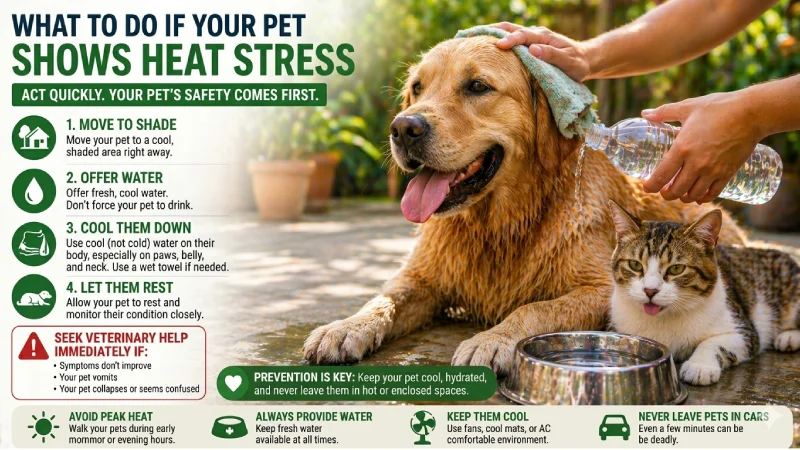 cooling pet heat stress water shade care