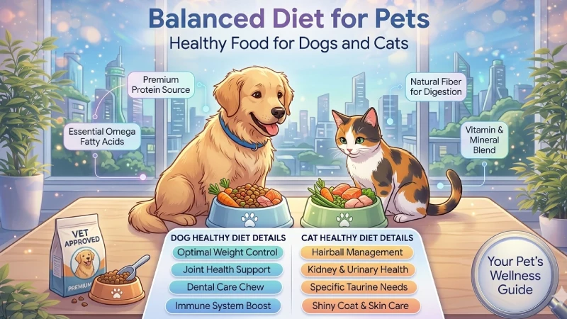balanced diet for pets healthy food for dogs and cats