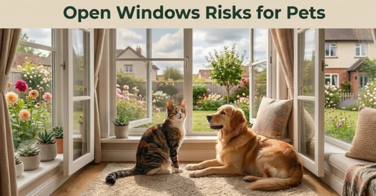 open windows risks for pets cat sitting near window