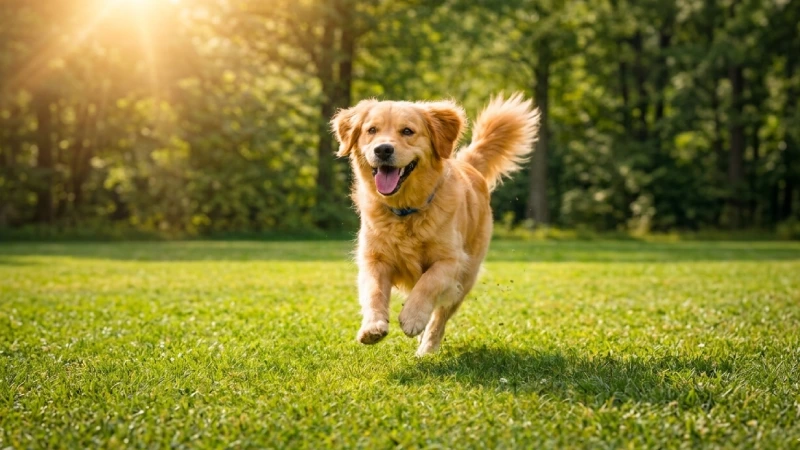 dog exercising playing outdoor daily physical activity