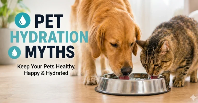 pet hydration myths dog and cat drinking water bowl