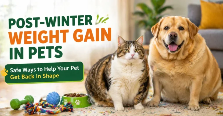 post winter weight gain in pets overweight dog and cat
