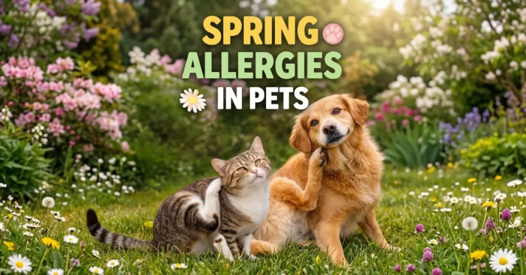 spring allergies in pets dog scratching and watery eyes