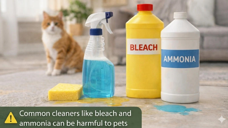 toxic cleaning products for pets bleach ammonia harmful