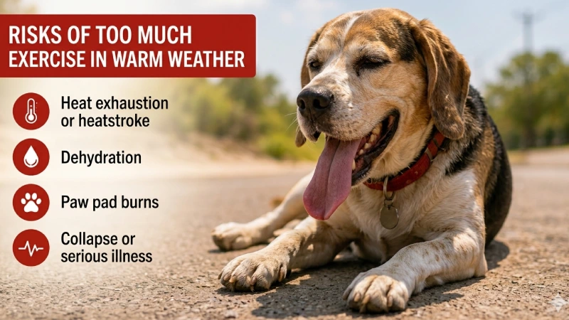 dog panting tired heat exhaustion warm weather