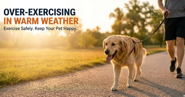dog exercising in warm weather pet safety walk